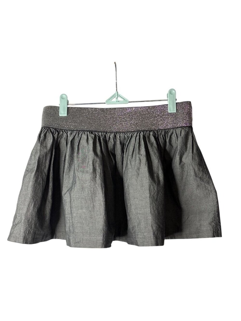 Vintage Y2K Wet Seal Micro Mini Skirt M Pleated Grey Silver Elastic Waist Fairy